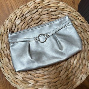 Lancome silver cosmetic bag